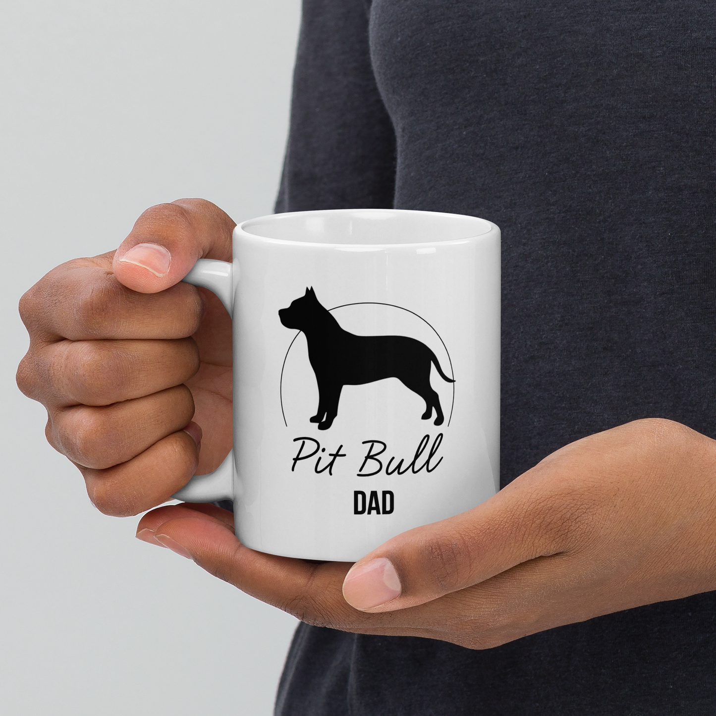 Canine Revolution Apparel Pit Bull Dog Dad White Ceramic Mug