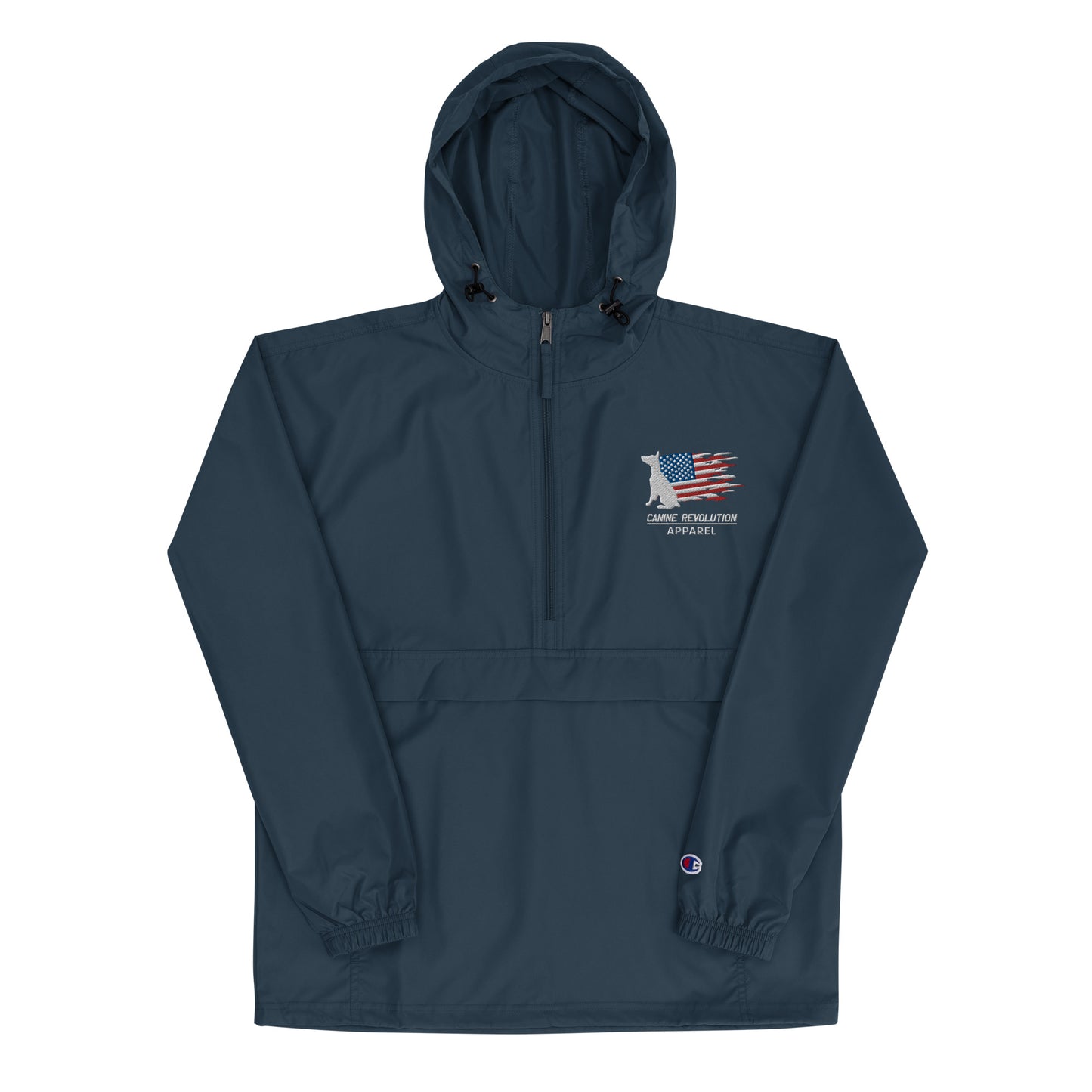 Canine Revolution Apparel Embroidered Packable Wind and Rain Resistant Jacket
