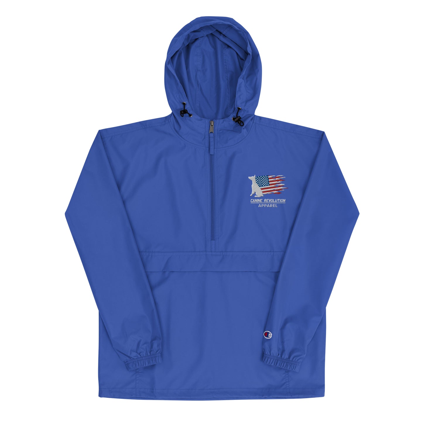 Canine Revolution Apparel Embroidered Packable Wind and Rain Resistant Jacket