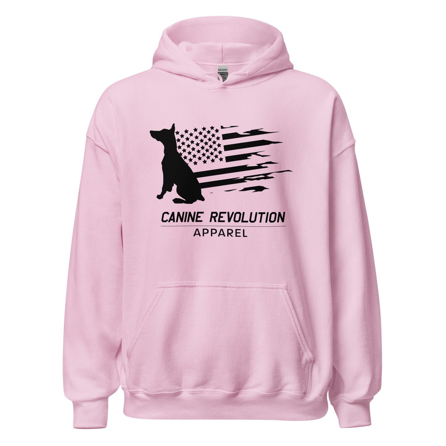 Canine Revolution Apparel All Black Logo Heavy Hoodie with Front Pocket