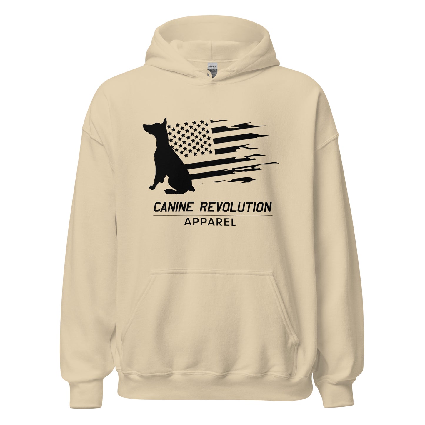 Canine Revolution Apparel All Black Logo Heavy Hoodie with Front Pocket