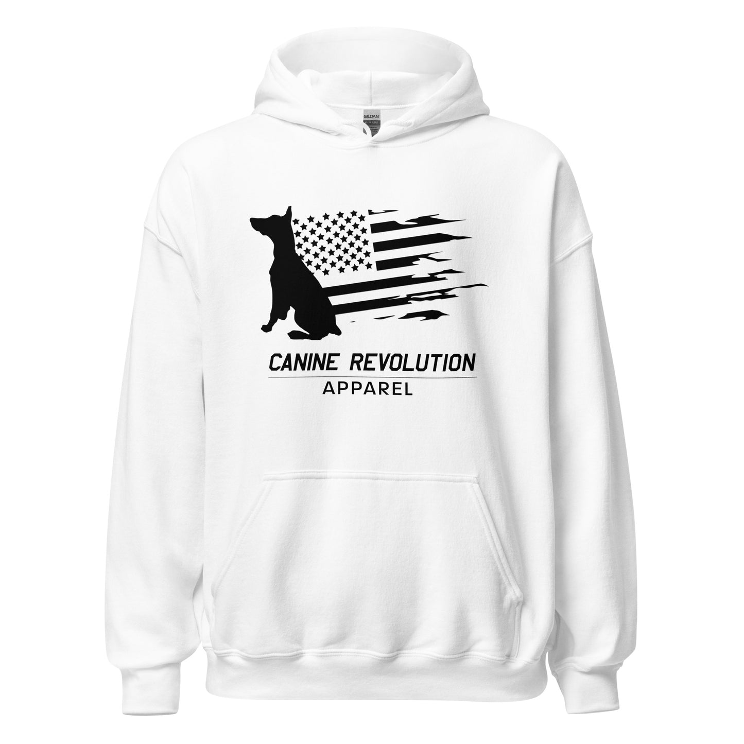 Canine Revolution Apparel All Black Logo Heavy Hoodie with Front Pocket