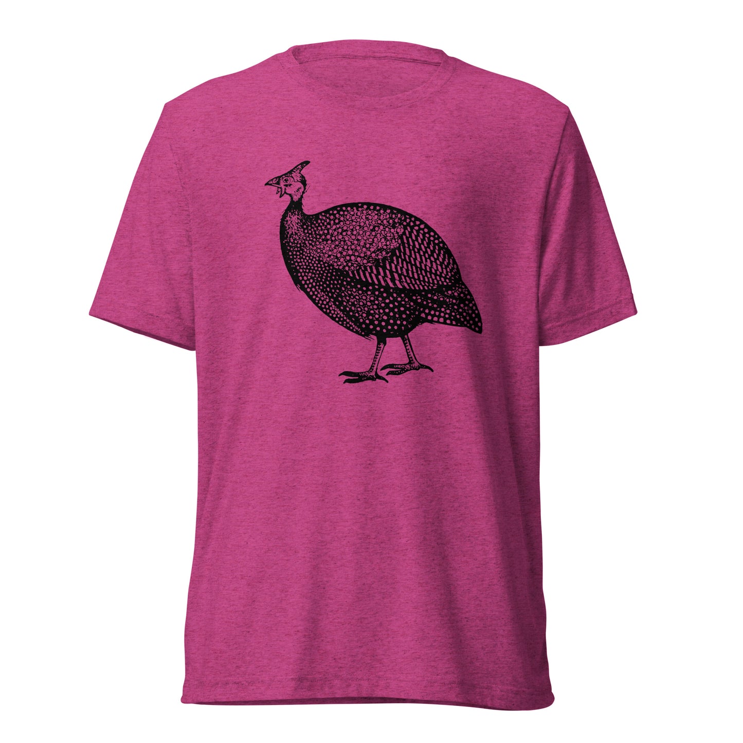 Guinea Fowl Guinea Hen Illustration Poultry Bird Unisex Tri-Blend Farm T-Shirt