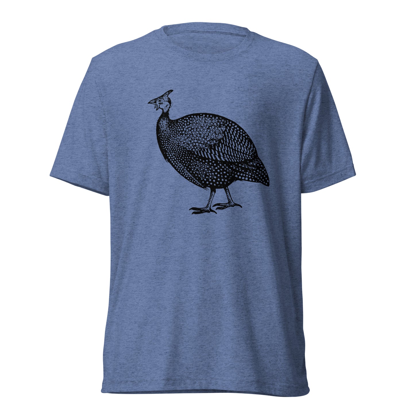Guinea Fowl Guinea Hen Illustration Poultry Bird Unisex Tri-Blend Farm T-Shirt