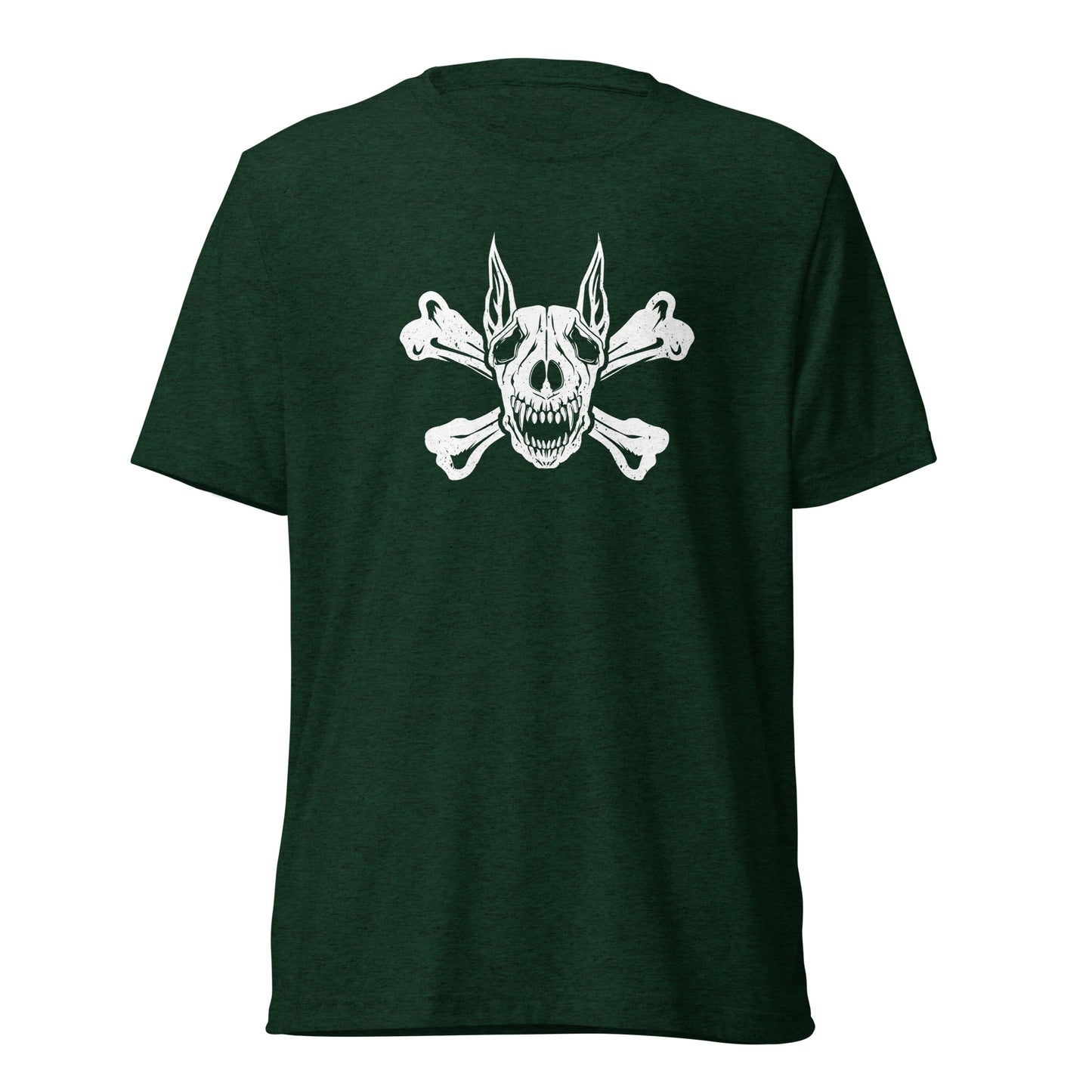 Pirate Doberman Dog White Skull Unisex Tri-Blend T-Shirt
