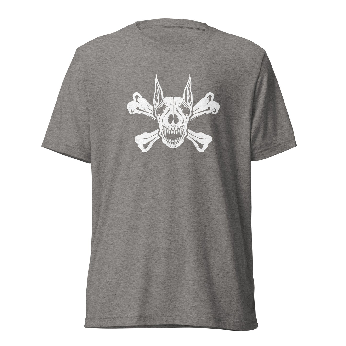 Pirate Doberman Dog White Skull Unisex Tri-Blend T-Shirt