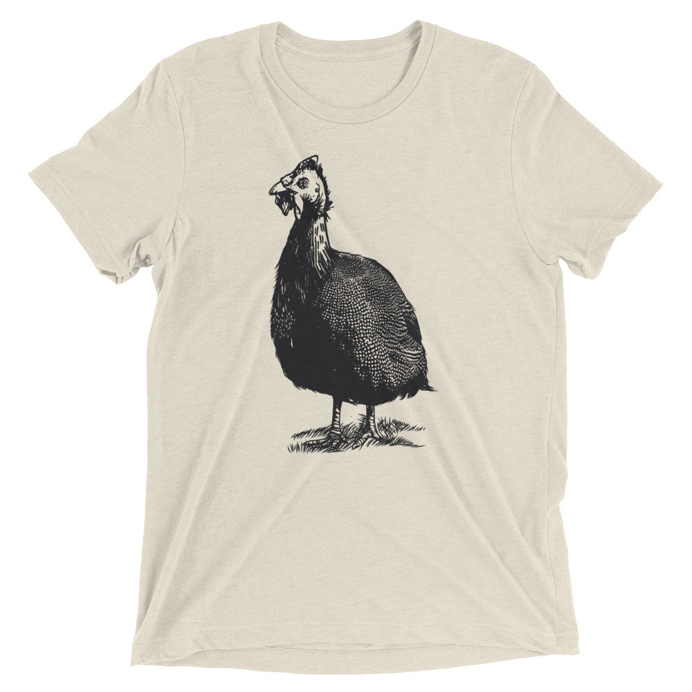 Guinea Hen Guinea Fowl Bird Unisex Tri-Blend Farm T-Shirt