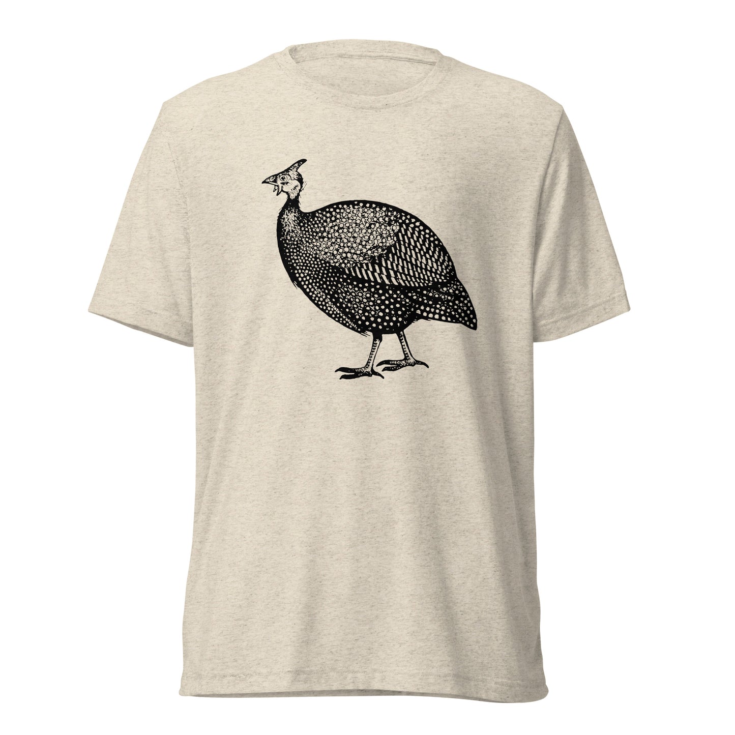 Guinea Fowl Guinea Hen Illustration Poultry Bird Unisex Tri-Blend Farm T-Shirt