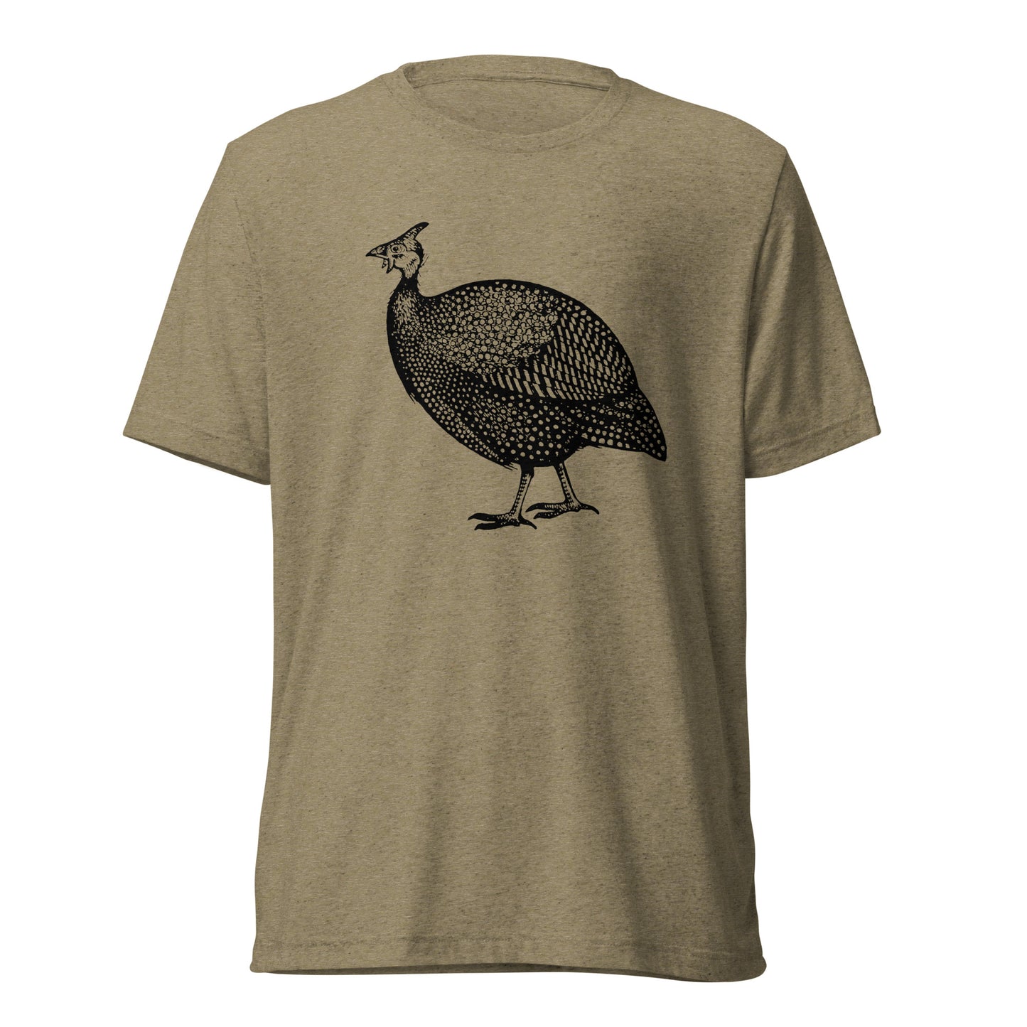 Guinea Fowl Guinea Hen Illustration Poultry Bird Unisex Tri-Blend Farm T-Shirt