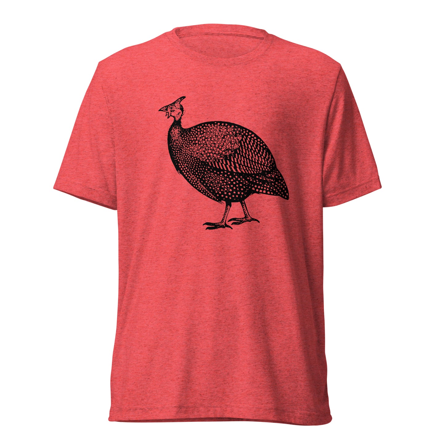 Guinea Fowl Guinea Hen Illustration Poultry Bird Unisex Tri-Blend Farm T-Shirt