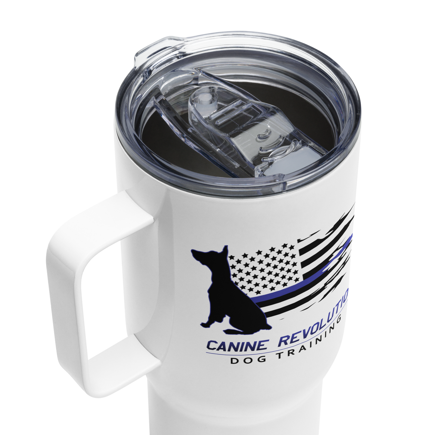 Canine Revolution Dog Training Thin Blue Line Stainless Steel Travel Cup with Handle
