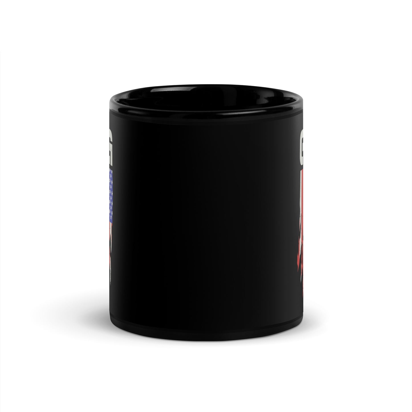 Canine Revolution Apparel GTG GOOD TO GO American Flag Black Ceramic Mug