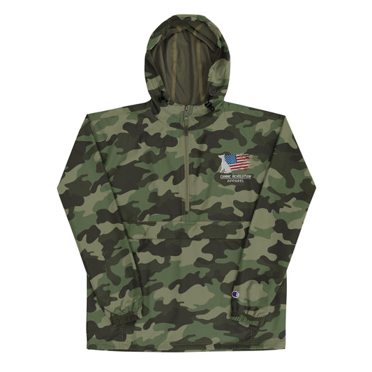 Canine Revolution Apparel Embroidered Packable Wind and Rain Resistant Jacket