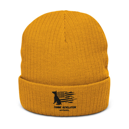 Canine Revolution Apparel All Black Logo Double Layer Knit Beanie