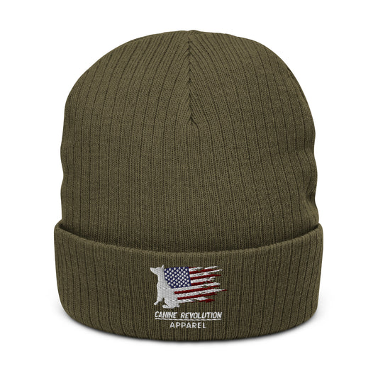 Canine Revolution Apparel Tricolor Logo Double Layer Knit Beanie