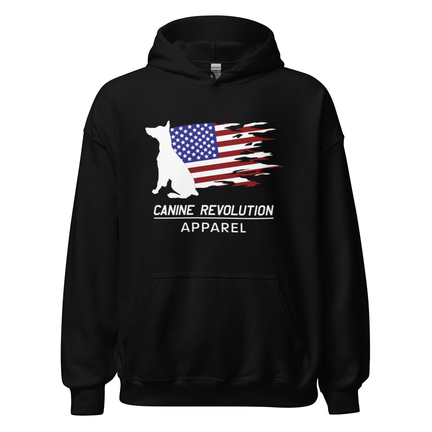 Canine Revolution Apparel Tricolor Logo Heavy Hoodie with Front Pocket