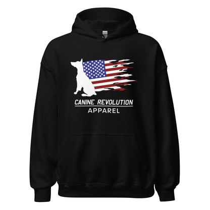 Canine Revolution Apparel Tricolor Logo Heavy Hoodie with Front Pocket