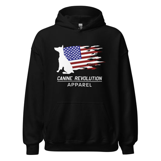 Canine Revolution Apparel Tricolor Logo Heavy Hoodie with Front Pocket
