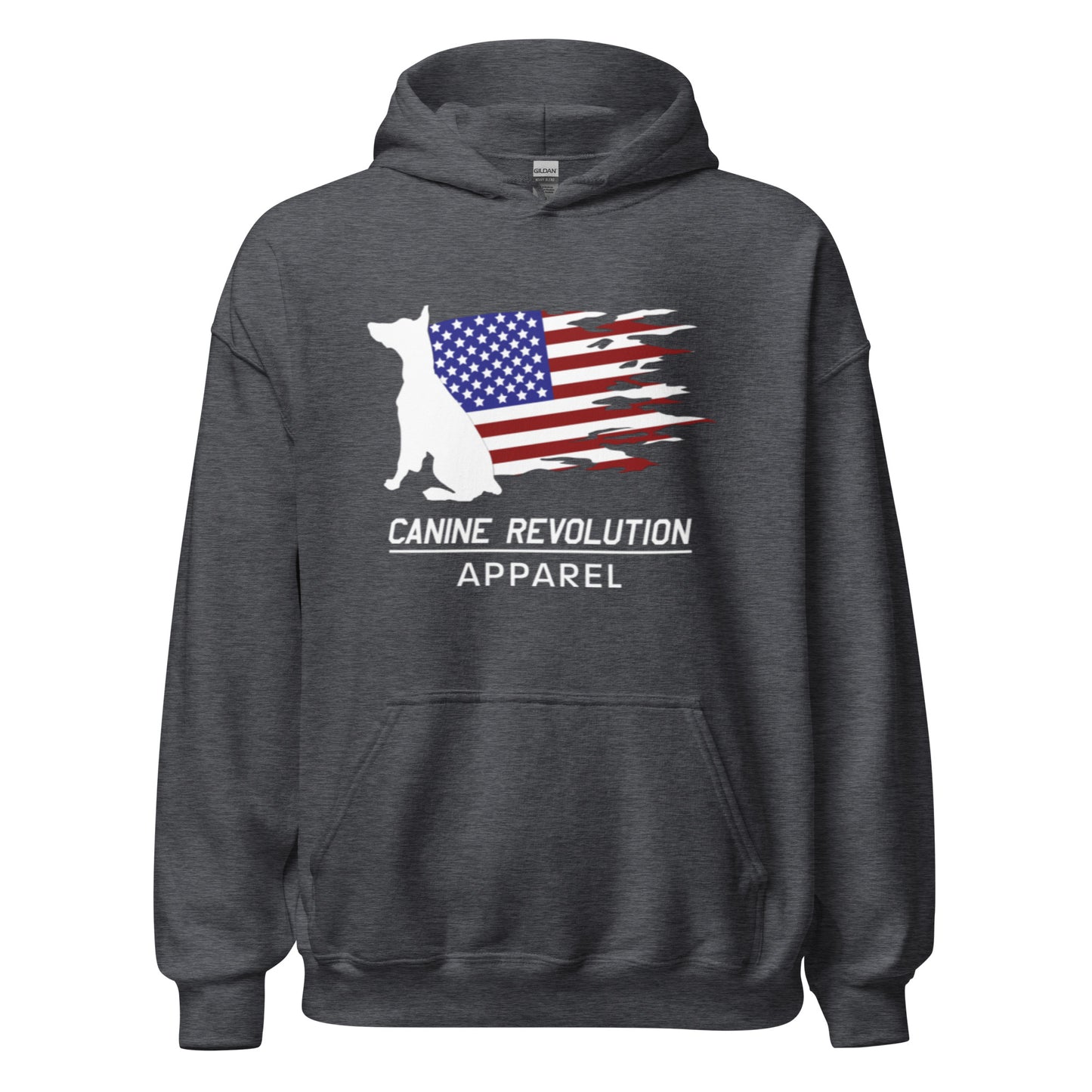 Canine Revolution Apparel Tricolor Logo Heavy Hoodie with Front Pocket