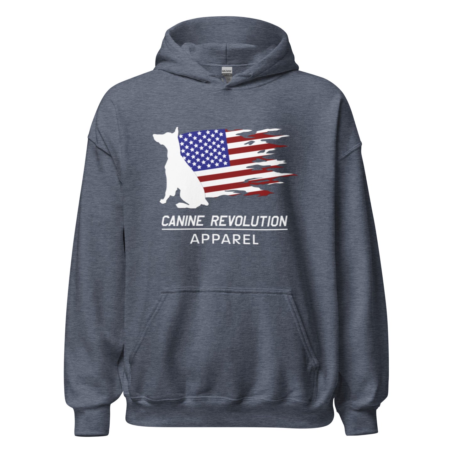 Canine Revolution Apparel Tricolor Logo Heavy Hoodie with Front Pocket
