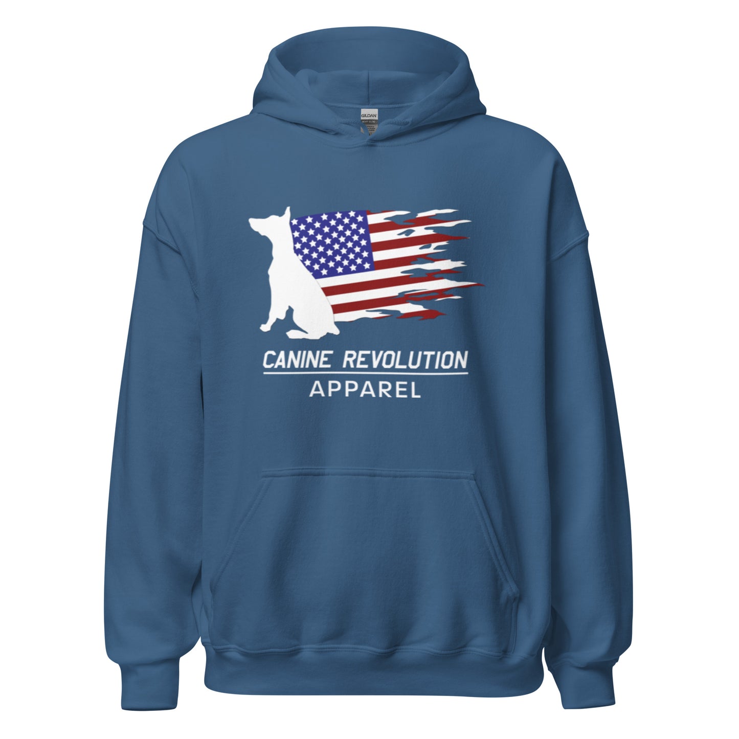 Canine Revolution Apparel Tricolor Logo Heavy Hoodie with Front Pocket