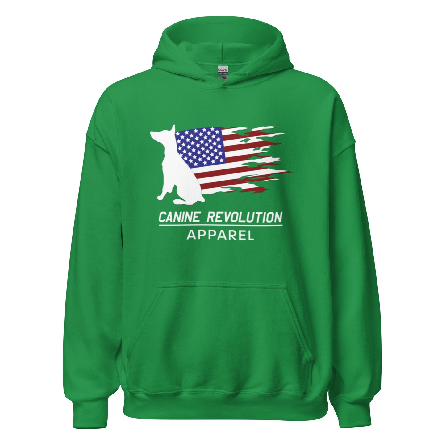 Canine Revolution Apparel Tricolor Logo Heavy Hoodie with Front Pocket