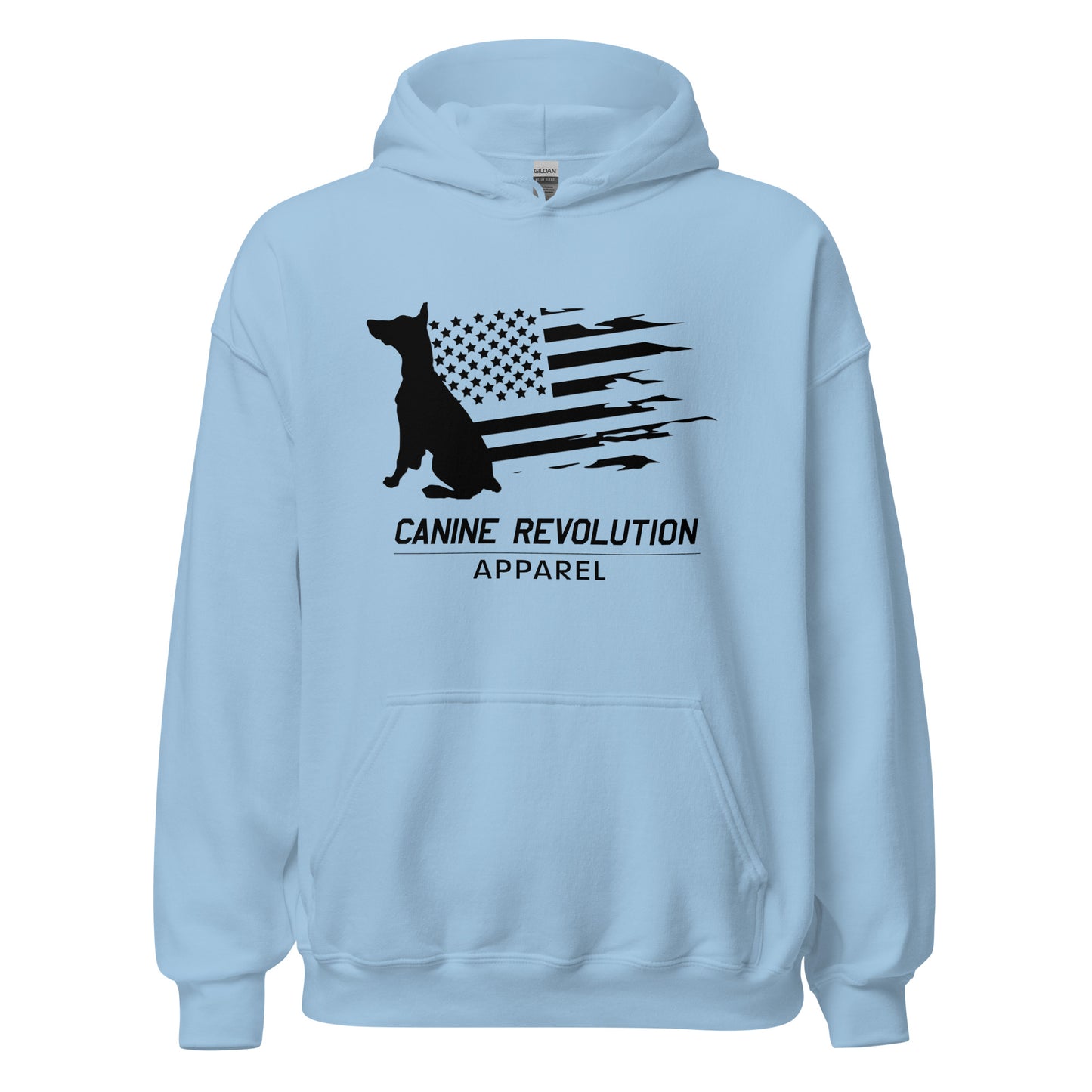 Canine Revolution Apparel All Black Logo Heavy Hoodie with Front Pocket