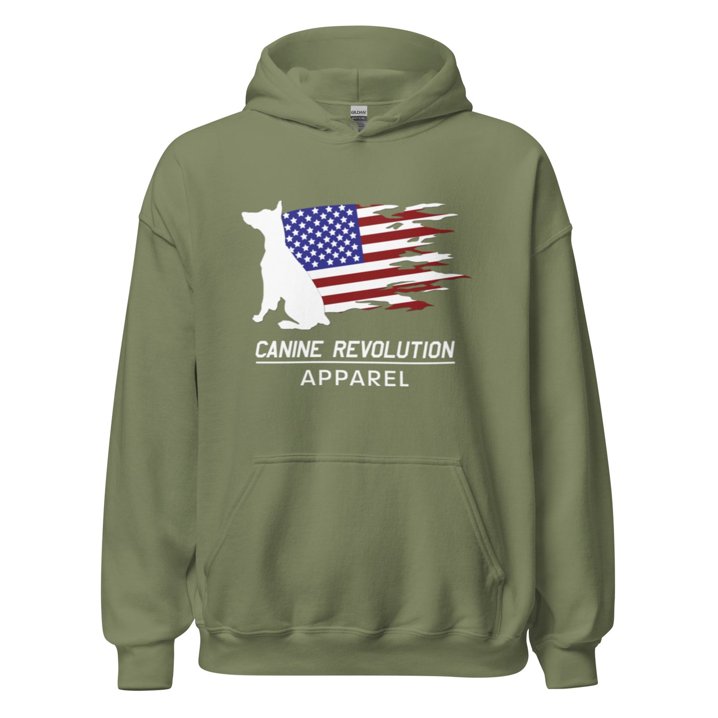 Canine Revolution Apparel Tricolor Logo Heavy Hoodie with Front Pocket