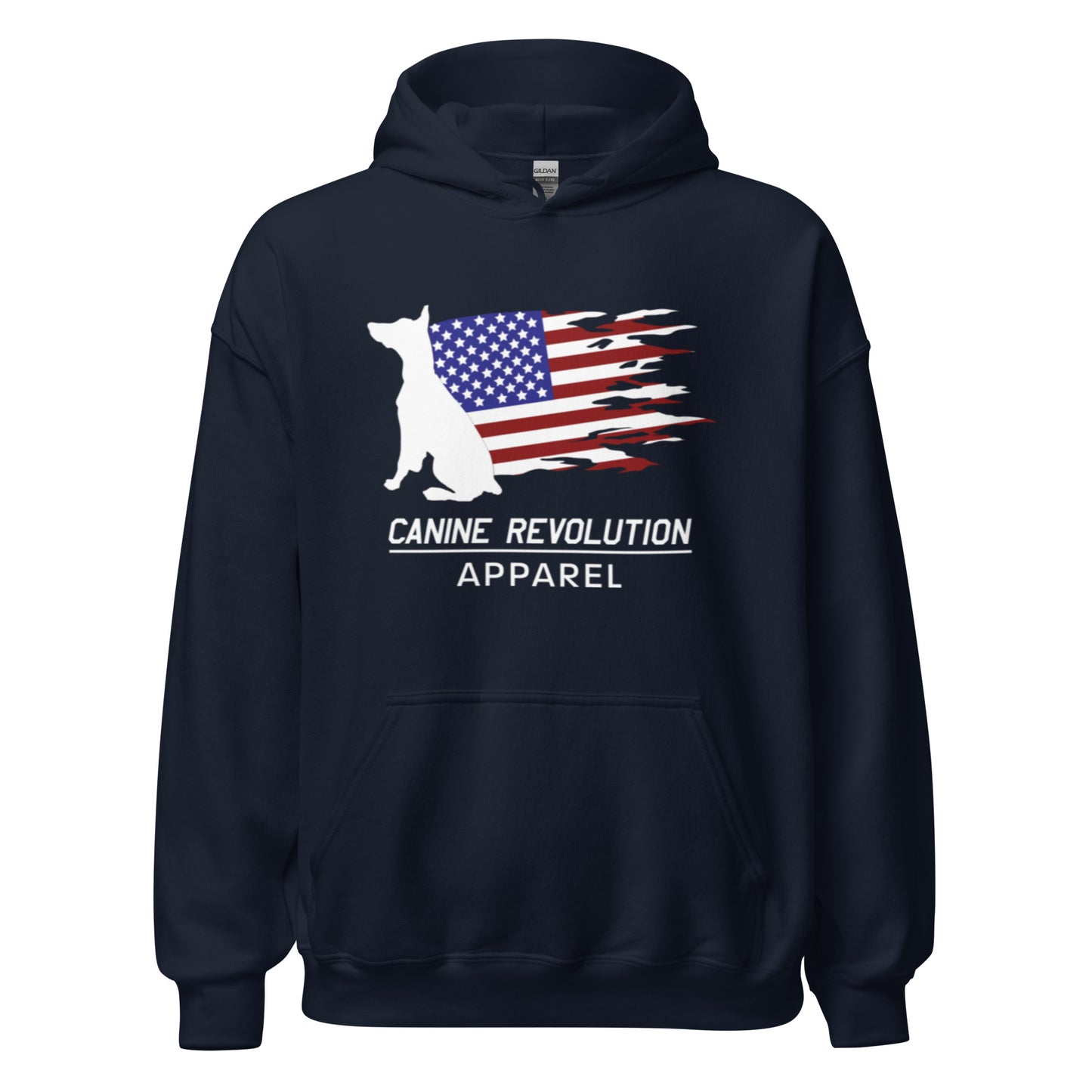 Canine Revolution Apparel Tricolor Logo Heavy Hoodie with Front Pocket