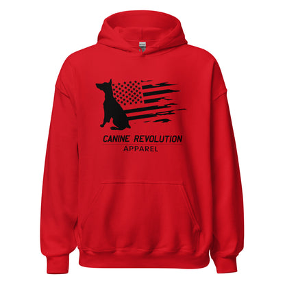 Canine Revolution Apparel All Black Logo Heavy Hoodie with Front Pocket