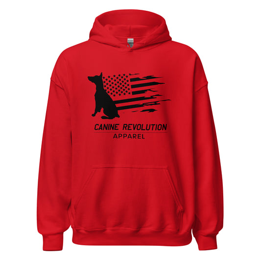 Canine Revolution Apparel All Black Logo Heavy Hoodie with Front Pocket