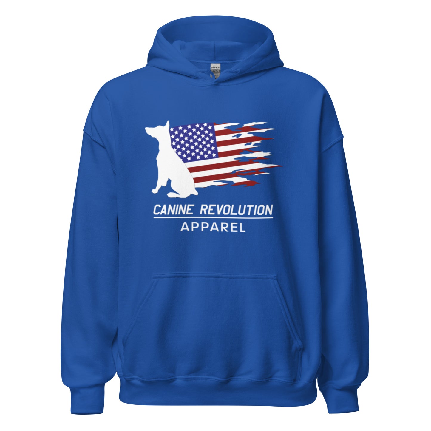 Canine Revolution Apparel Tricolor Logo Heavy Hoodie with Front Pocket