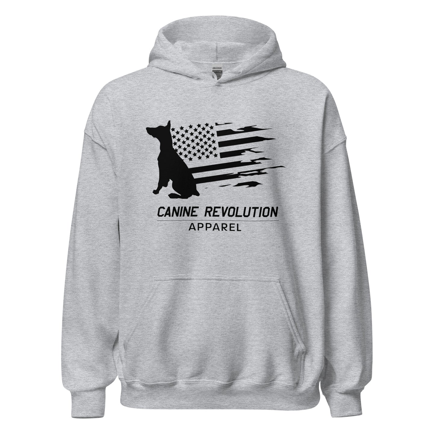 Canine Revolution Apparel All Black Logo Heavy Hoodie with Front Pocket