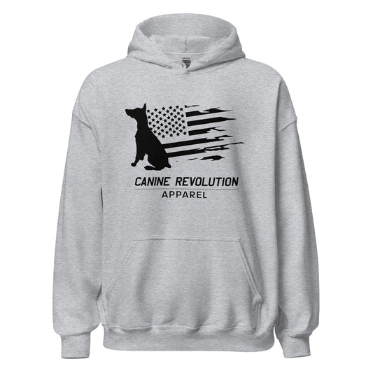 Canine Revolution Apparel All Black Logo Heavy Hoodie with Front Pocket