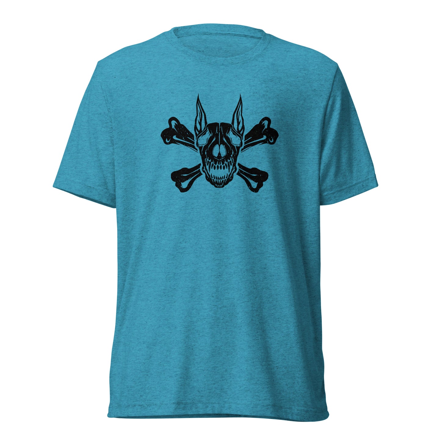 Pirate Doberman Dog Black Skull Unisex Tri-Blend T-Shirt