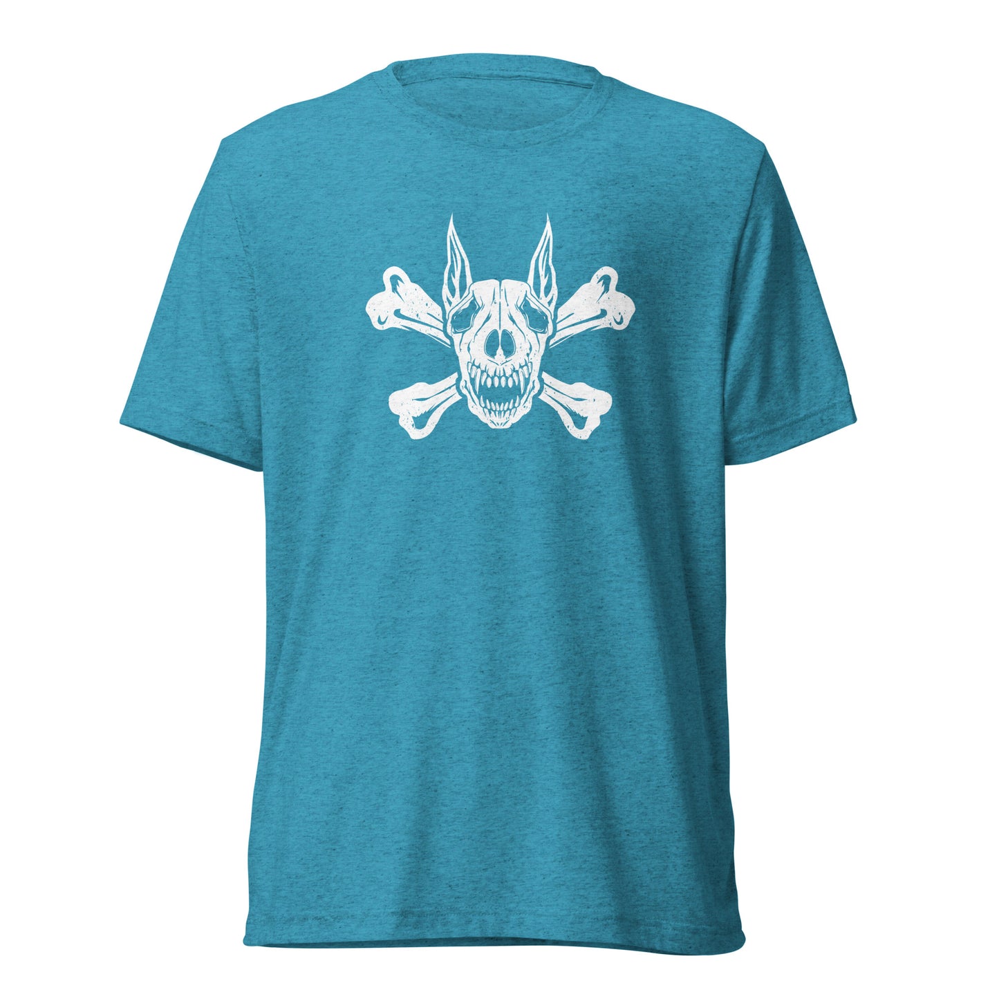 Pirate Doberman Dog White Skull Unisex Tri-Blend T-Shirt