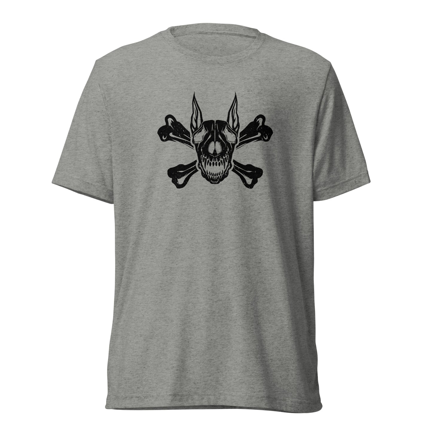 Pirate Doberman Dog Black Skull Unisex Tri-Blend T-Shirt