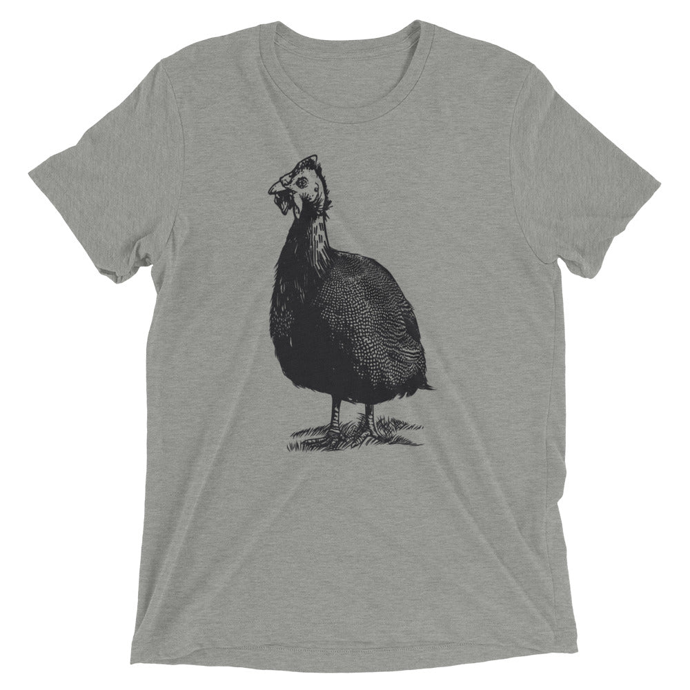 Guinea Hen Guinea Fowl Bird Unisex Tri-Blend Farm T-Shirt