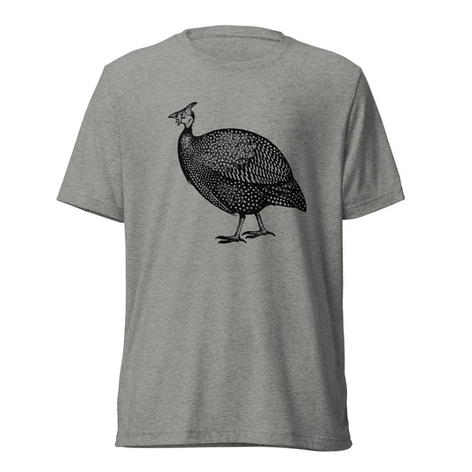 Guinea Fowl Guinea Hen Illustration Poultry Bird Unisex Tri-Blend Farm T-Shirt
