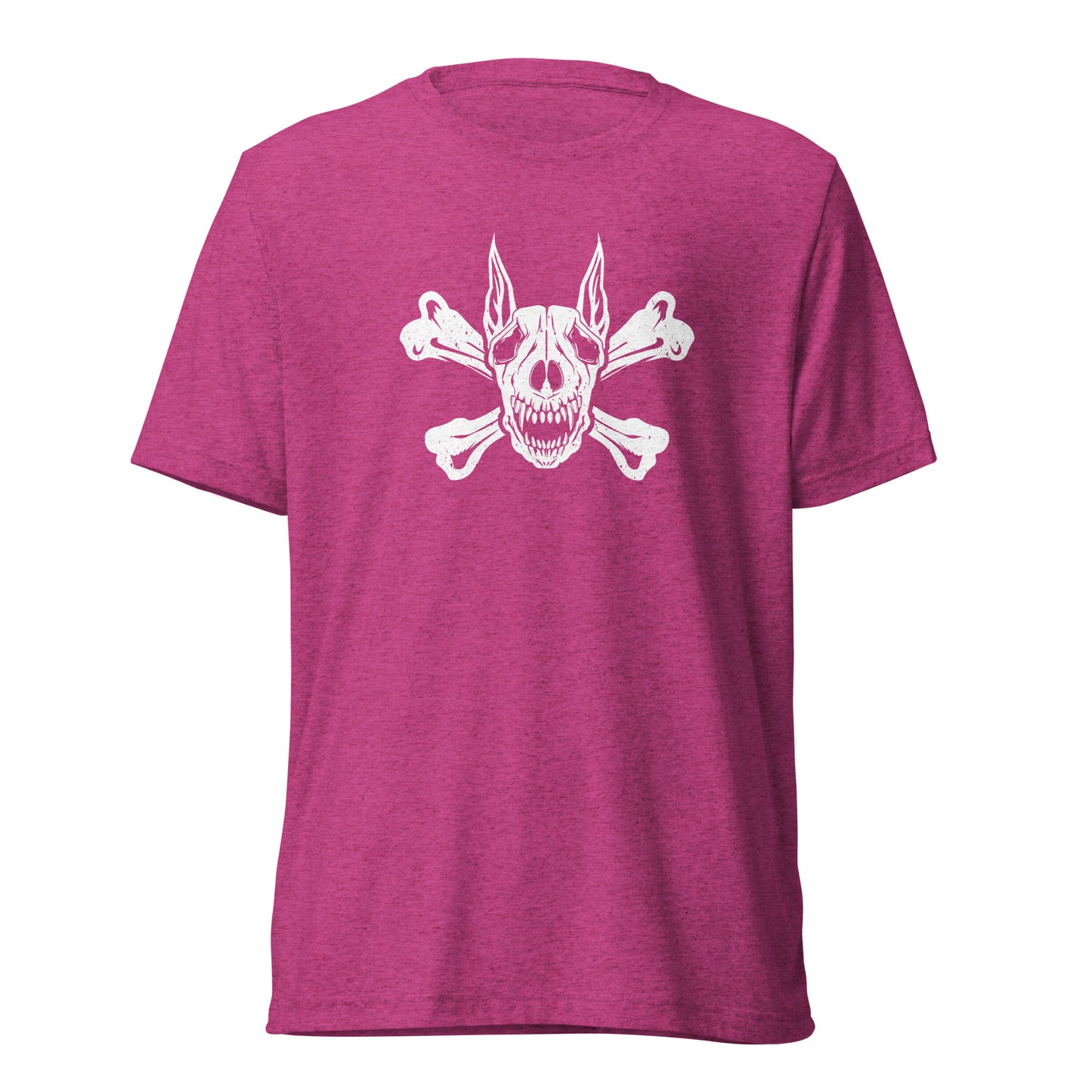 Pirate Doberman Dog White Skull Unisex Tri-Blend T-Shirt