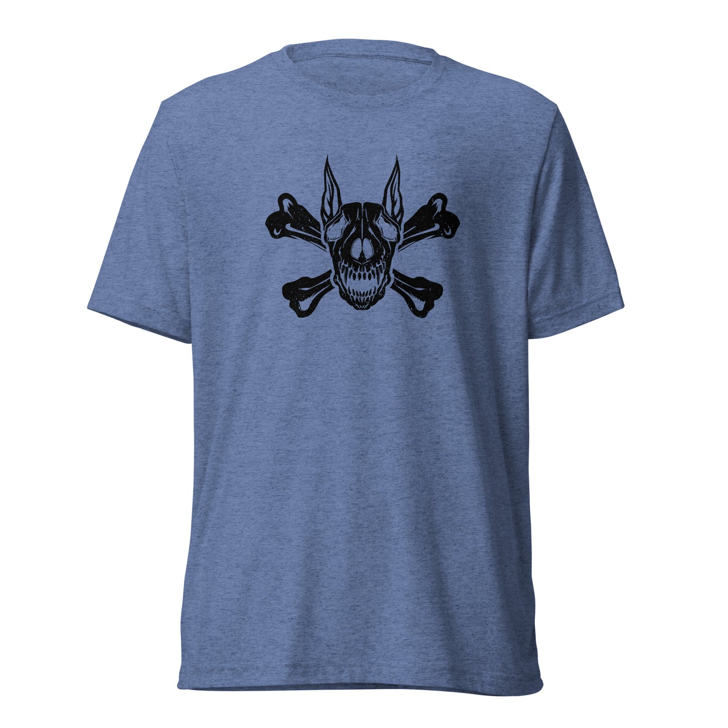 Pirate Doberman Dog Black Skull Unisex Tri-Blend T-Shirt