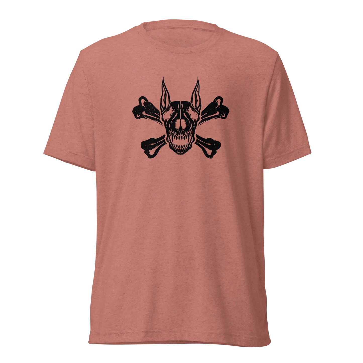 Pirate Doberman Dog Black Skull Unisex Tri-Blend T-Shirt