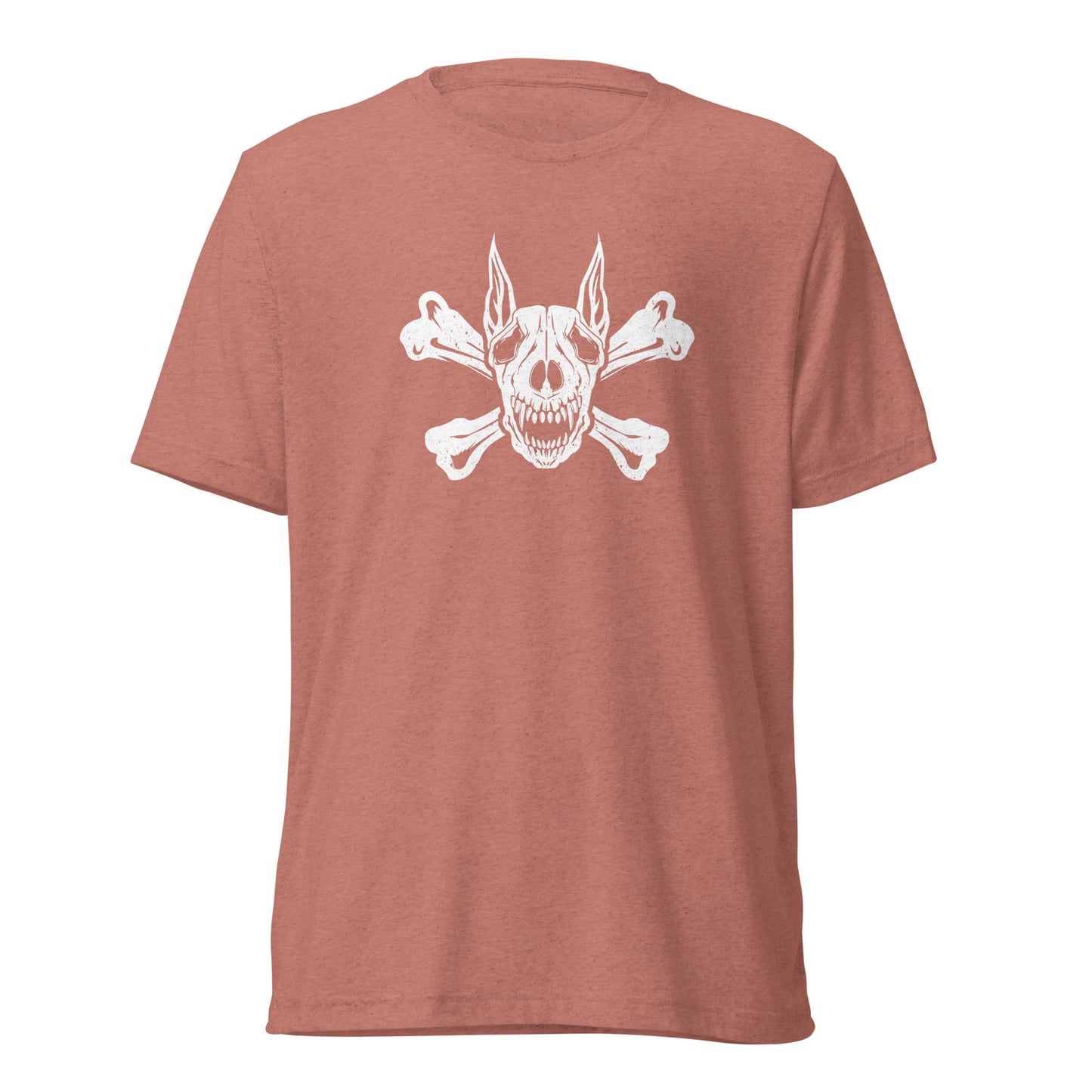 Pirate Doberman Dog White Skull Unisex Tri-Blend T-Shirt