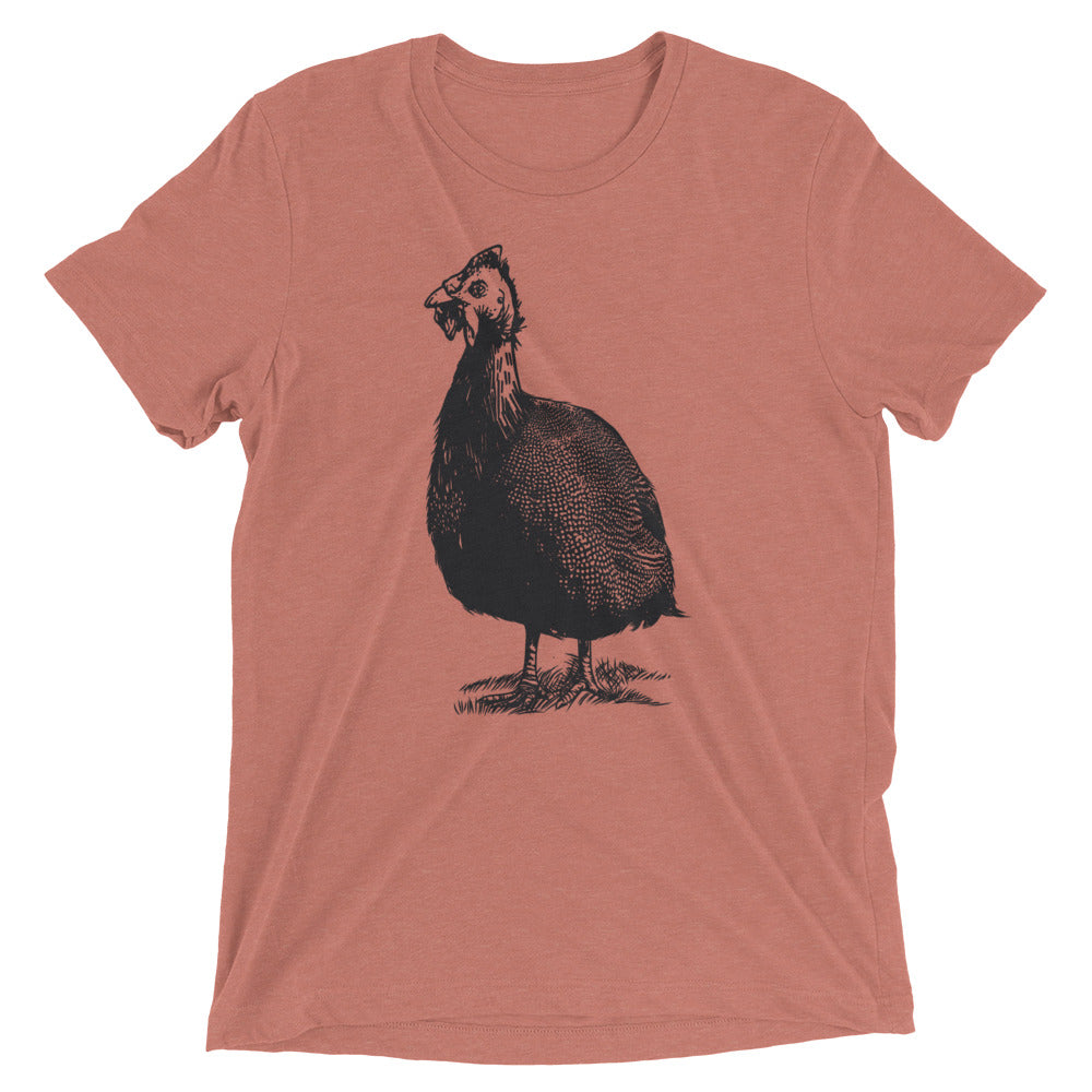 Guinea Hen Guinea Fowl Bird Unisex Tri-Blend Farm T-Shirt