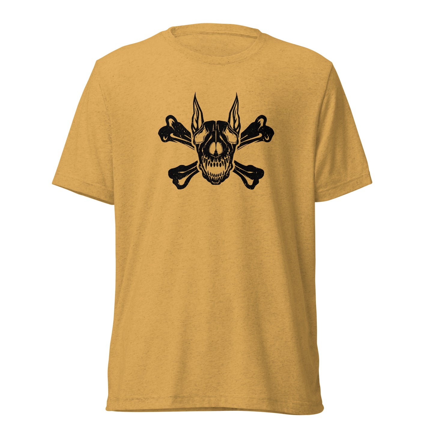 Pirate Doberman Dog Black Skull Unisex Tri-Blend T-Shirt