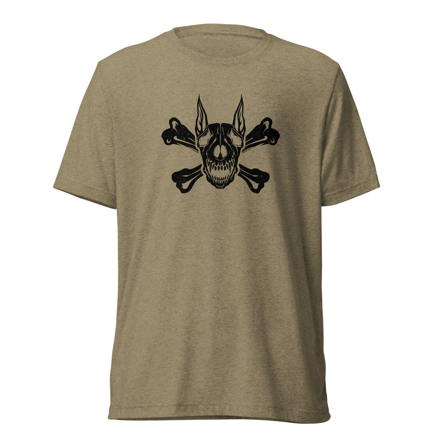 Pirate Doberman Dog Black Skull Unisex Tri-Blend T-Shirt