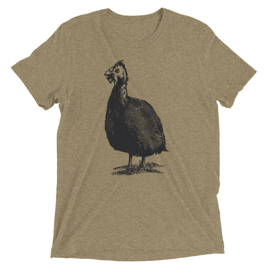 Guinea Hen Guinea Fowl Bird Unisex Tri-Blend Farm T-Shirt