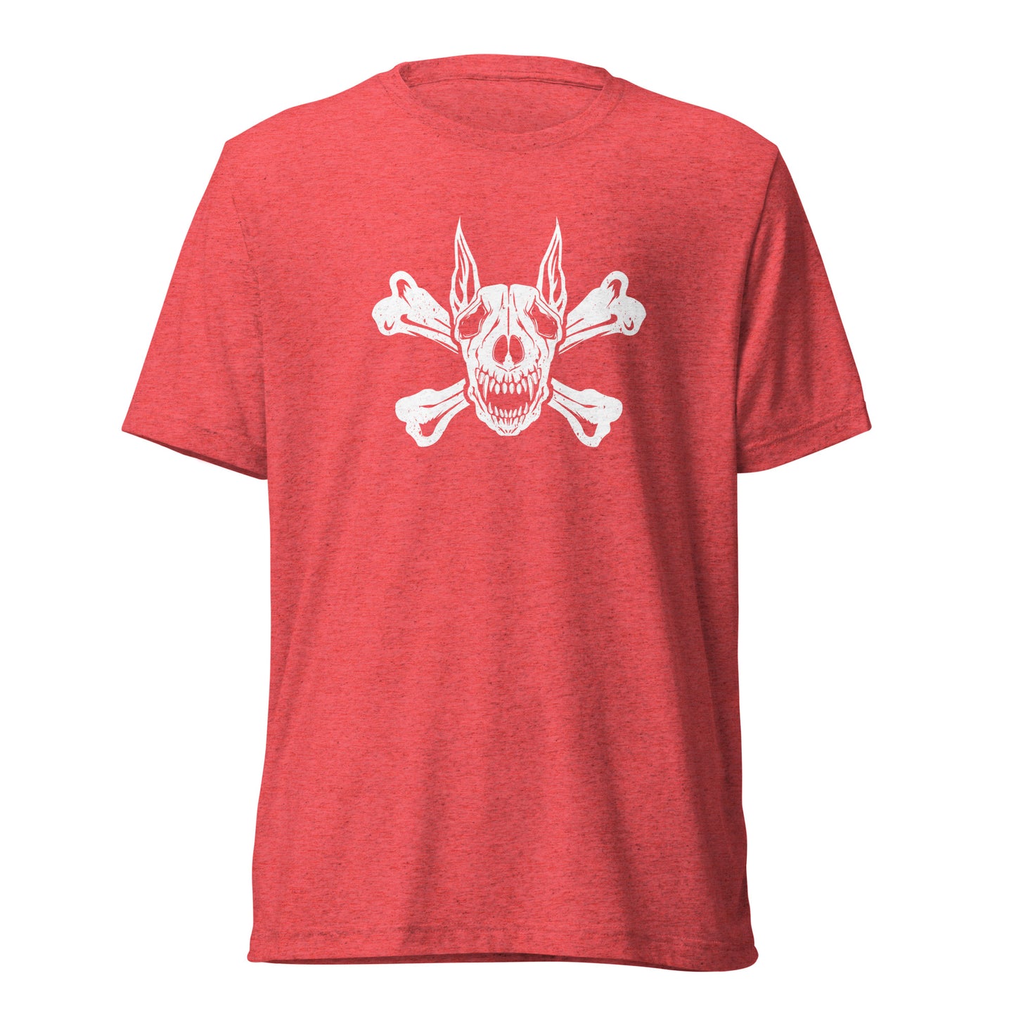 Pirate Doberman Dog White Skull Unisex Tri-Blend T-Shirt