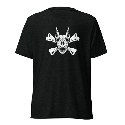 Pirate Doberman Dog White Skull Unisex Tri-Blend T-Shirt