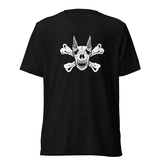 Pirate Doberman Dog White Skull Unisex Tri-Blend T-Shirt